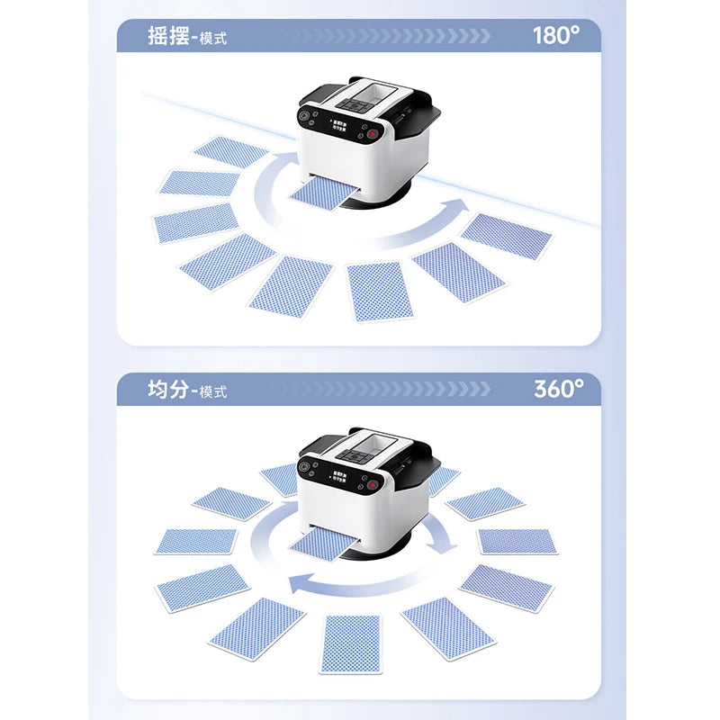 Fully Automatic Card Shuffler Poker Playing Cards Dispenser OLED LCD Display Electric Card Shuffling Dealing Machine