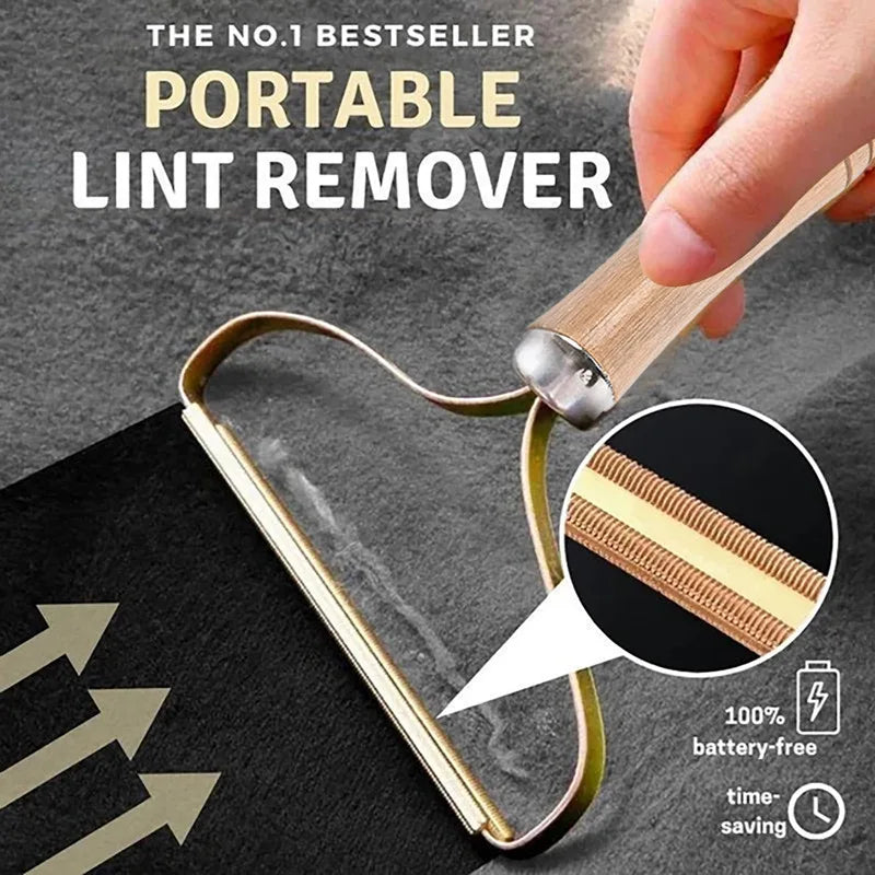 Portable Lint & Pet Hair Remover Brush – Manual Roller for Clothes, Sofa, Fabric & Fuzz Cleaning