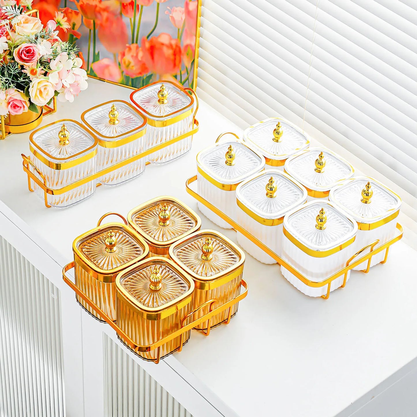 Kitchen Large-capacity Sealed Jar Grain Spice Storage Box Set Snack Nuts Household Moisture-proof Storage Jar