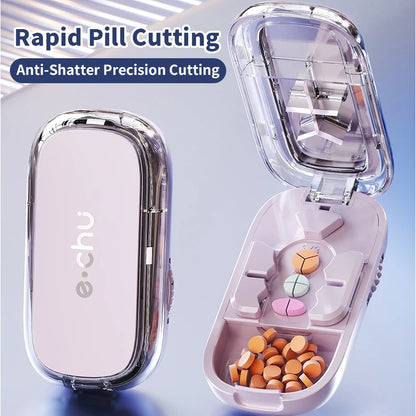 3-in-1 Medicine Cutter – Portable Pill Splitter & Tablet Divider for Half, Third & Quarter Doses