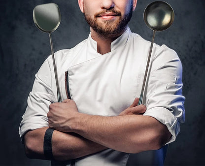 Kitchen Utensils Wok Spatula Spoon Chinese Traditional HandMade Iron Spatula Ladle Wok Tool Set Kitchen Tool Cooking Accessories