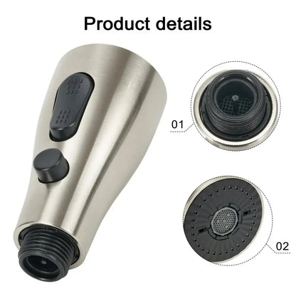 Kitchen Pull Out Faucet Sprayer Nozzle 3 Modes ABS Water Saving Bathroom