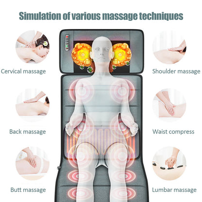 Full Body Electric Massage Mat – Lightweight Vibrating Bed Massager for Back, Neck & Hips