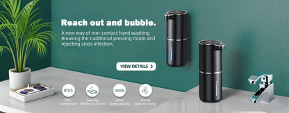 HQ Automatic Foam Soap Dispenser – 360ML Touchless Liquid Dispenser, Type-C Rechargeable, White