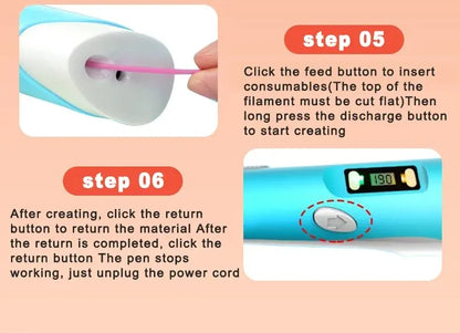 3D Printing Pen with 9M PLA Filament – High-Temperature 3D Drawing & Graffiti Tool for Kids, Creative Toy Gift