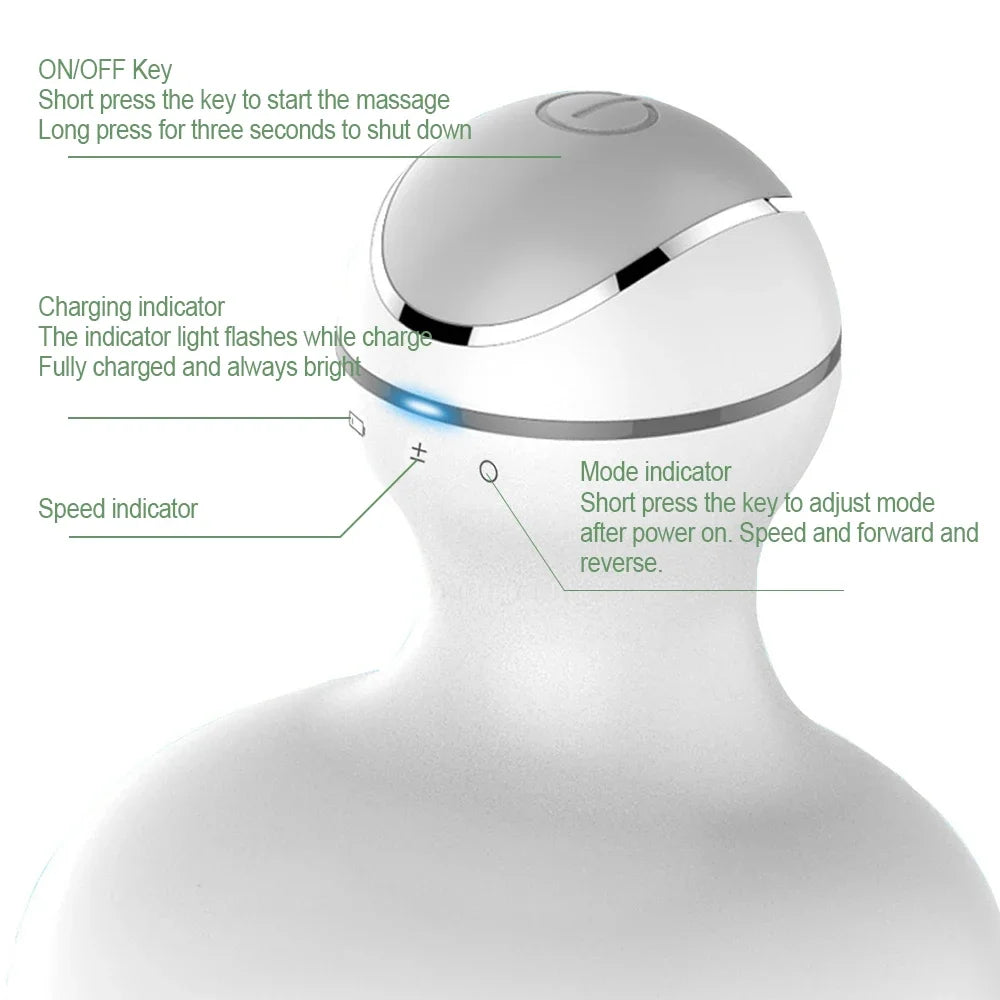 Wireless Electric Neck & Head Massager – 3D Scalp & Deep Tissue Massager for Hair Growth, Stress Relief & Body Relaxation