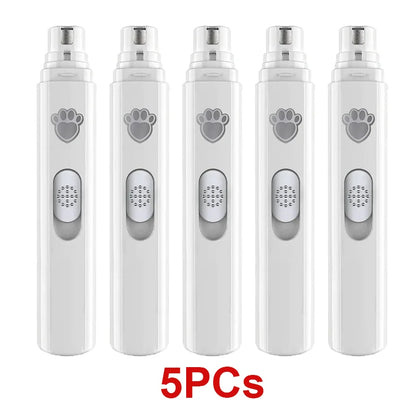 Electric Dog Nail Grinder & Pet Nail Clipper – USB Rechargeable Painless Nail Trimmer with Polisher Wheel for Small & Large Pets