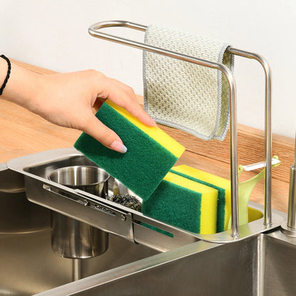 Kitchen Sink Drain Stretchable Basket Lightweight and Easy to Install Shelf for Store Kitchen Small Accessories