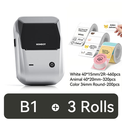 NIIMBOT B1 Portable 2-Inch Thermal Label Printer – Mini Bluetooth Sticker & Adhesive Tape Printer for Smartphones & PC