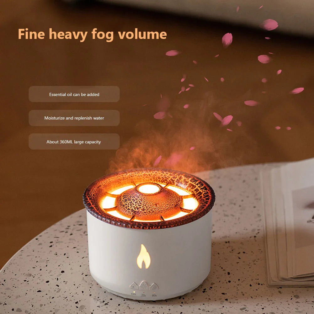 Jellyfish Flame Air Humidifier & Aroma Diffuser – Skin Moisturizing, Electric Portable Home Decor Gift