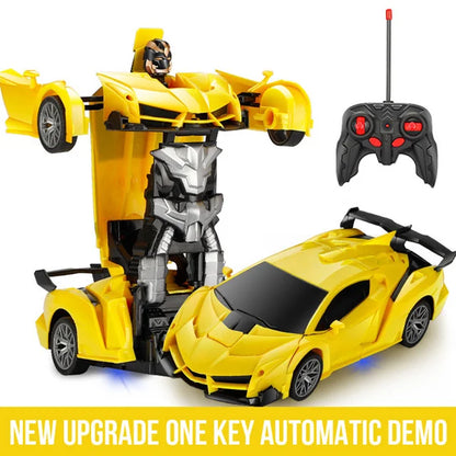 2-in-1 Transforming RC Car Robot – Electric Remote Control Sports Vehicle Toy for Kids
