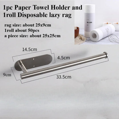 Kitchen Paper Towel Holder Adhesive Tissue Hanger Toilet Roll Paper Dispenser Cabinet Storage Napkin Rack Bathroom Accessories