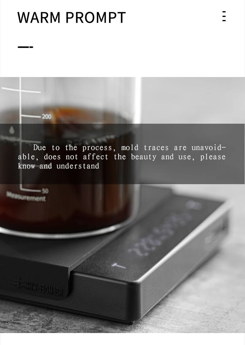 MHW-3BOMBER Digital Coffee Scale – High-Precision Rechargeable Espresso Kitchen Scale