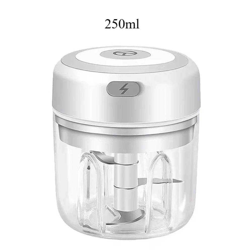 250ML Electric Garlic Mincer & Vegetable Chopper – USB Mini Food Processor for Onion, Garlic, and More