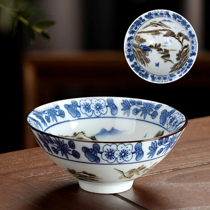 Kitchen Single Tea Cups Latest Design Traditional China Drinking Tea Cups Blue White Utensils Tazas De Té House Accessories