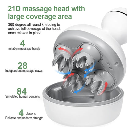 Wireless Electric Neck & Head Massager – 3D Scalp & Deep Tissue Massager for Hair Growth, Stress Relief & Body Relaxation
