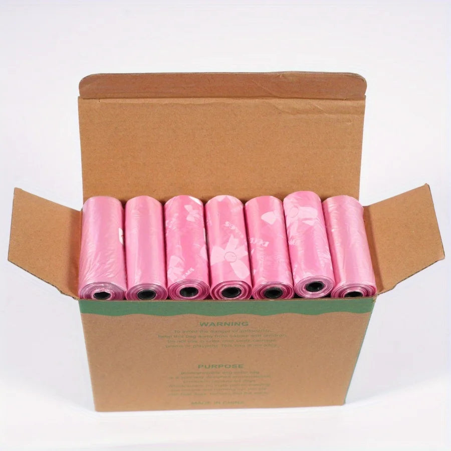 120-Pack Extra Thick Dog Poop Bags – Leakproof Waste Bags in Pink & Purple, High-Quality Polyethylene