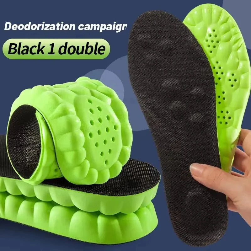 4D Cloud Technology Sports Insoles – Soft PU Sole with Shock Absorption, Breathable Cushion for Running & Orthopedic Foot Care