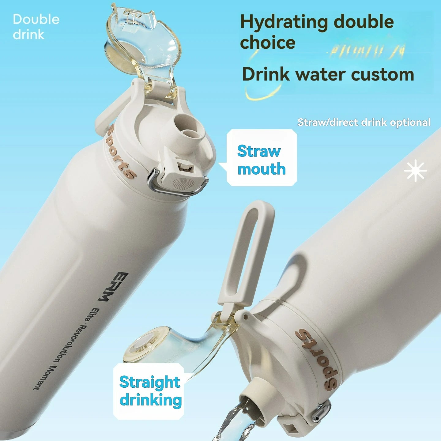 1L Stainless Steel Vacuum Flask - Insulated Thermos Bottle for Hot & Cold Drinks | Hiking, Cycling, Fitness | Leak-Proof with Handle