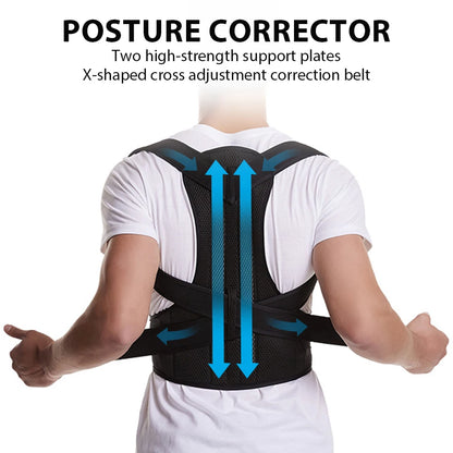 Back Brace Posture Corrector – Adjustable Lumbar & Shoulder Support Belt for Men & Women, Improves Scoliosis & Posture