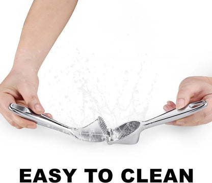 Garlic Press & Mincer – Zinc Alloy Crusher with Ergonomic Soft Grip Handle, Easy to Squeeze & Clean