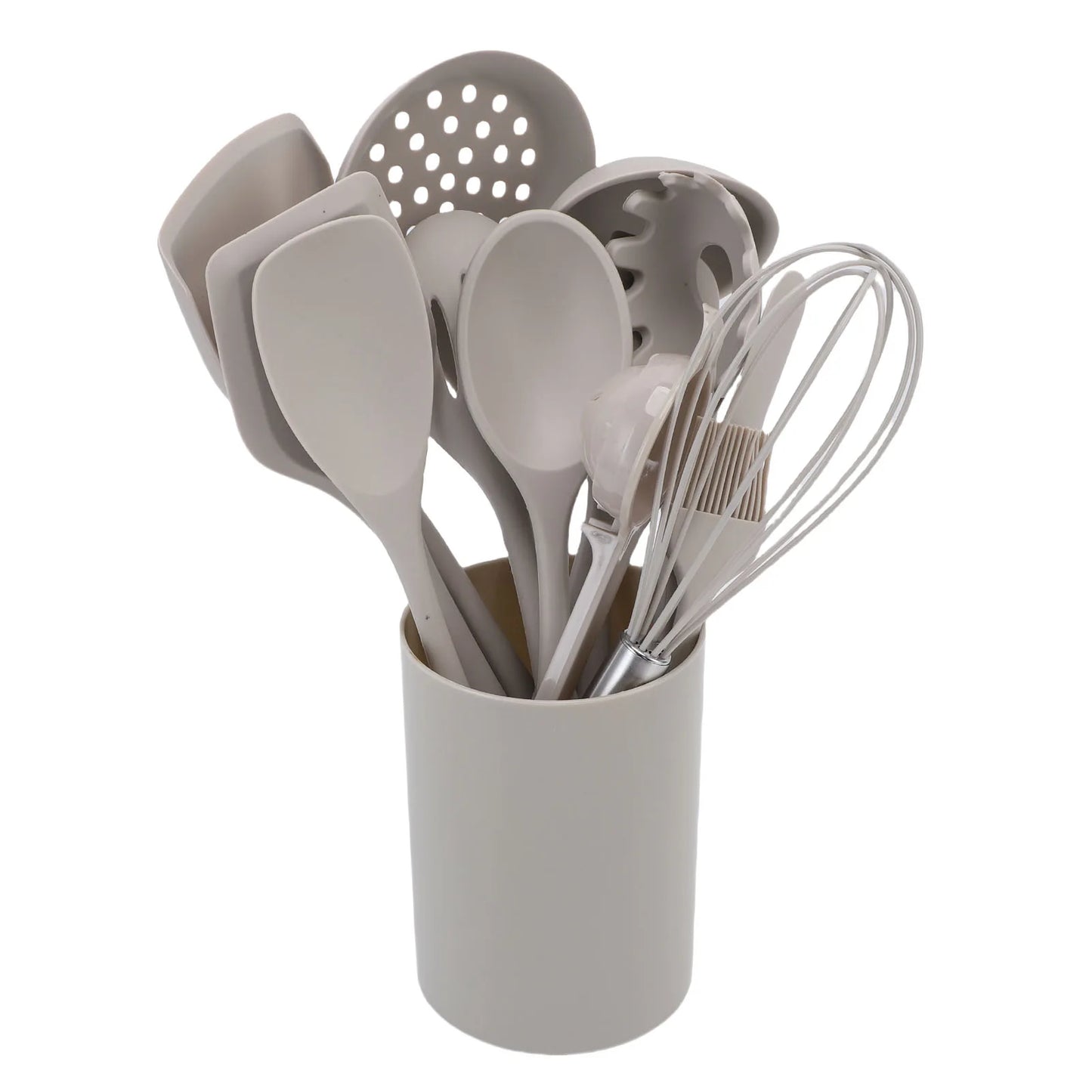 Kitchen Spatula Set Safe Anti Scald Easy Cleaning Kitchen Utensils Set Nonstick Heat Proof Silicone with Holder for Cooking