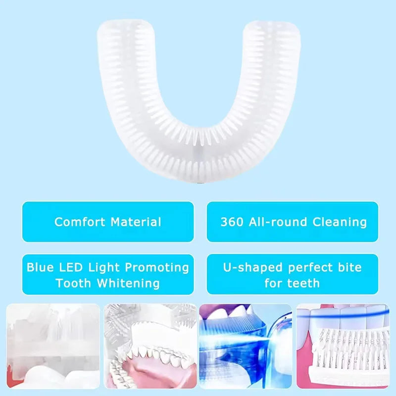Home Use Teeth Whitening Kit with 5 LED Blue Lights 30 Mins Battery Version Powder Version