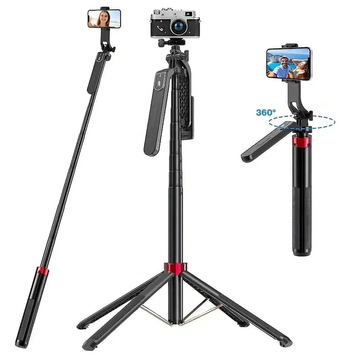 360° Rotating Portable Camera Tripod – Wireless Remote for Video Recording, Live Streaming & Vlogging
