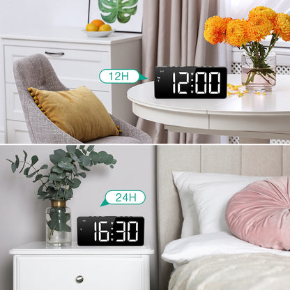 ORIA 7″ LED Digital Alarm Clock with Bluetooth – Auto Time Sync Bedside Clock for Home & Office