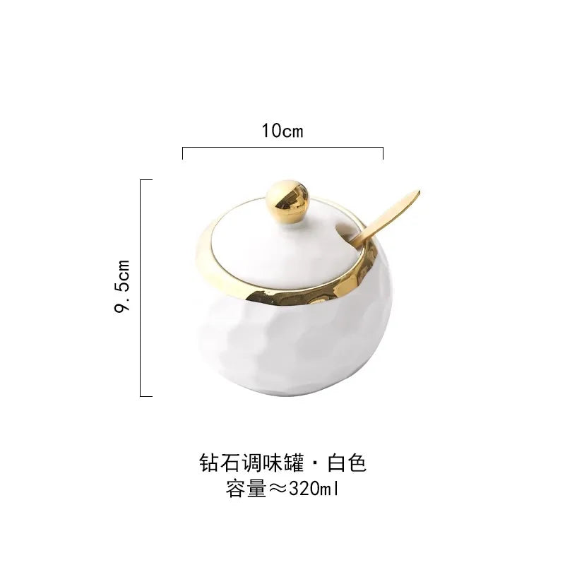 Kitchen Supplies, Ceramic Seasoning Jar, Salt and Pepper Shakers, Seasoning Box, Vinegar Pot, Spice Jar, Seasoning Organizer