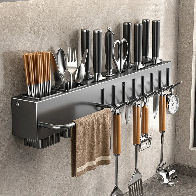 kitchens accessories Rack Wall Mounted Multifunctional Rack All-in-One Organizer knife