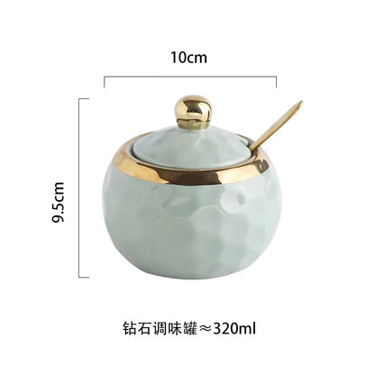 Kitchen Supplies, Ceramic Seasoning Jar, Salt and Pepper Shakers, Seasoning Box, Vinegar Pot, Spice Jar, Seasoning Organizer