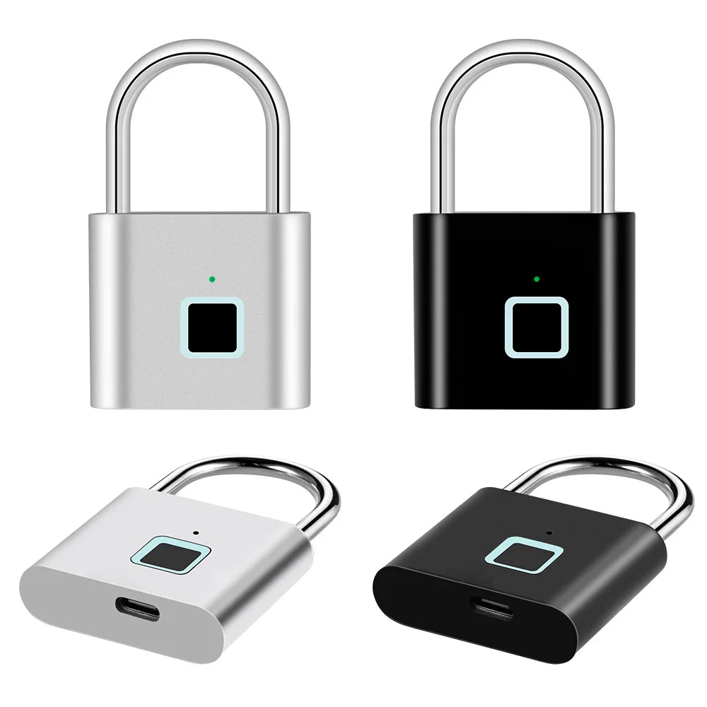 KERUI Smart Fingerprint Padlock Waterproof Fingerprint Keyless Door Lock Type C Rechargeable Security Padlock for House