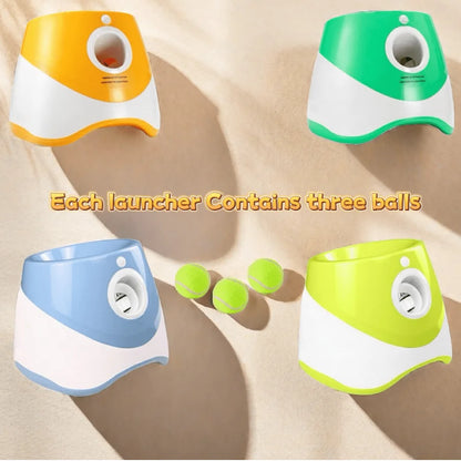 Automatic Dog Ball Launcher – USB Rechargeable Interactive Tennis Ball Thrower Toy