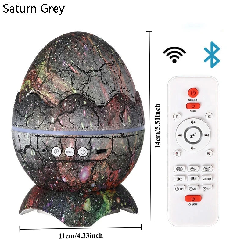 Dinosaur Egg Projector Night Light – Bluetooth Starry Sky Lamp w/ Remote, Mood Light for Kids & Adults
