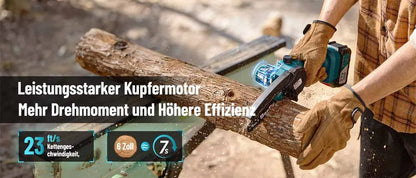 SEESII 6″ Cordless Mini Chainsaw – 15.2cm Rechargeable Electric Pruning Saw, Compatible with Makita 18V Battery