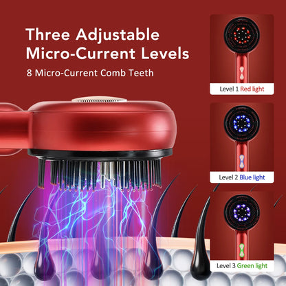 Electric Vibration Massage Comb – Red Light Therapy Scalp Brush for Hair Growth & Anti Hair Loss