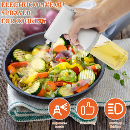 Kitchen Oil Spray Bottle Cooking Olive Oil Sprayer Electric Pneumatic Spray Bottle Fitness Barbecue Spray Oil Dispenser