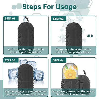 Ice Face Roller - Silicone Cold Therapy Massage Tool for Puffiness, Wrinkles & Pore Tightening