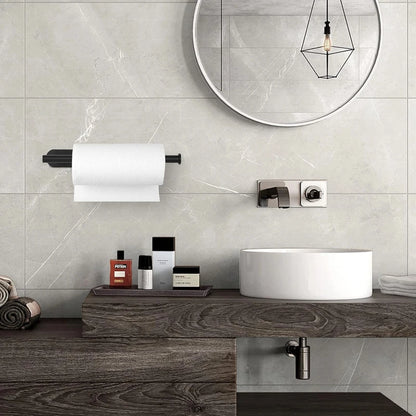 Stainless Steel Wall-Mounted Toilet Paper Holder & Kitchen Towel Rack – Adhesive, Rustproof, Space-Saving