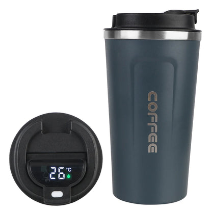 Car Coffee Mug - 380ml & 510ml Leak-Proof Thermos Travel Cup, Double-Wall Stainless Steel Vacuum Mug