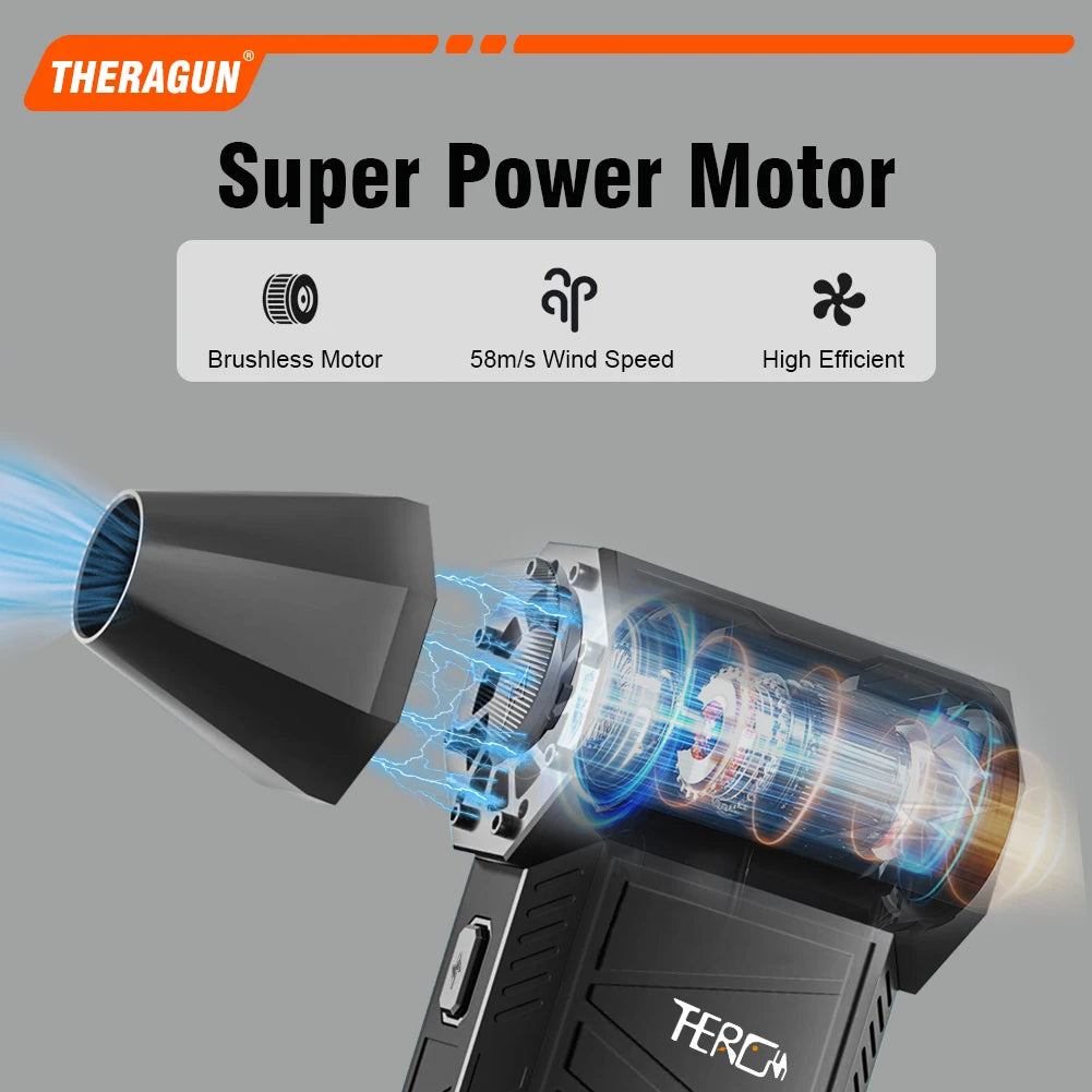 X3 Ultra Turbo Jet Fan 180000RPM – Mini Handheld Compressed Air Duster for Car Drying, PC & Home Cleaning (Type-C Rechargeable)