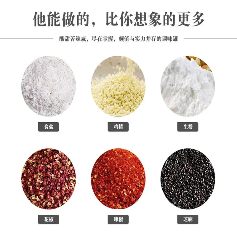 Kitchen Spice Rack Ceramic Wooden Lid Bamboo Tray Base Seasoning Pot Tool Porcelain Storage Container Set Convenient Salt Pepper