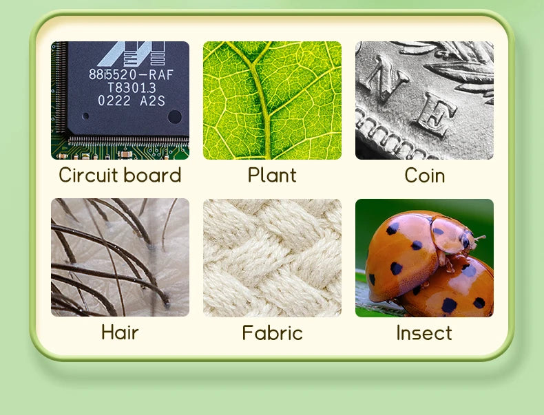 Kids Microscope 1000x Magnification 200MP With LED Light – Educational Science Toy for Children, Photo & Video Function