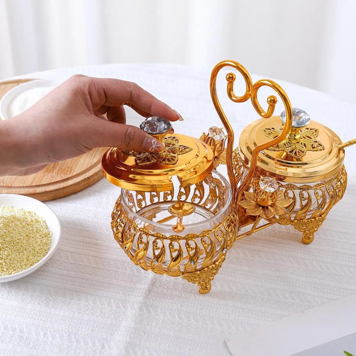 Seasoning Box Snack Plates Food Storage Organizer Condiment Jar Sugar Pots for Parties Dining Room Wedding Banquet Event