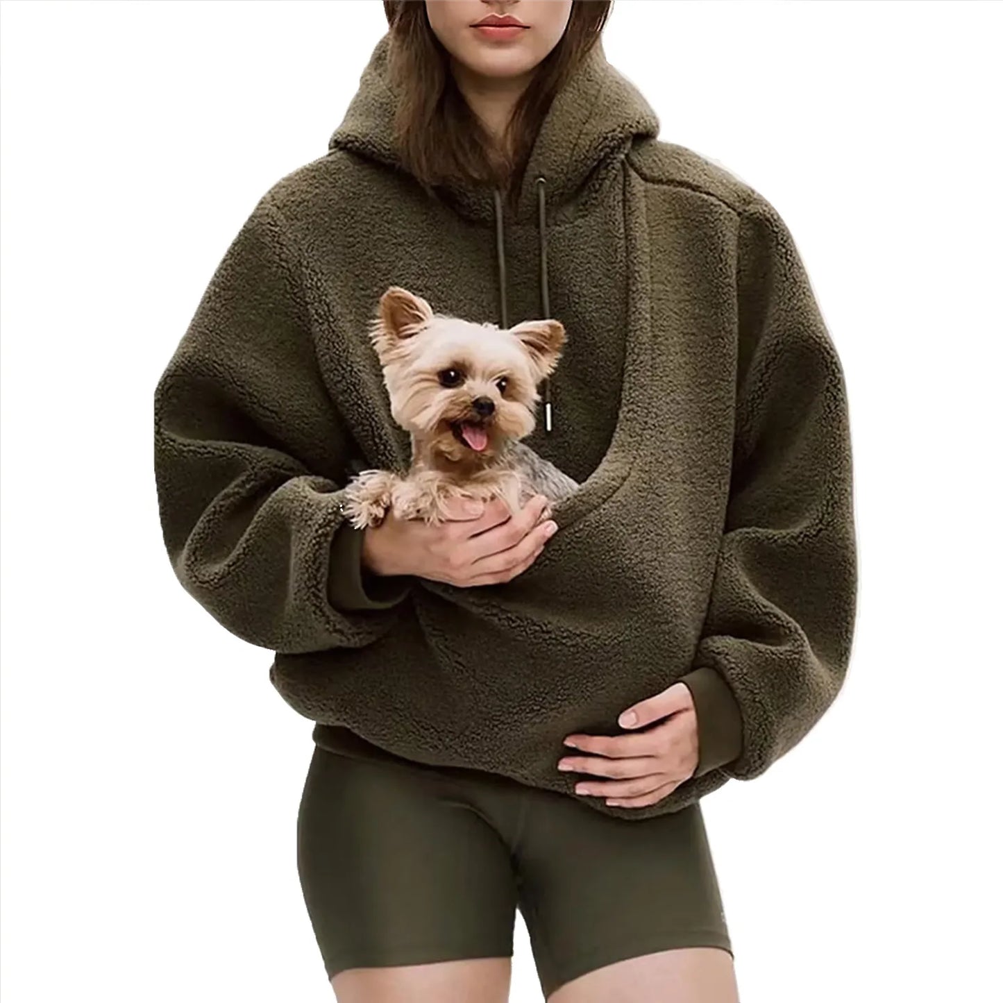 Kangaroo Pocket Hoodie with Pet Carrier | Men's & Unisex Comfort Sweatshirt for Cat Lovers