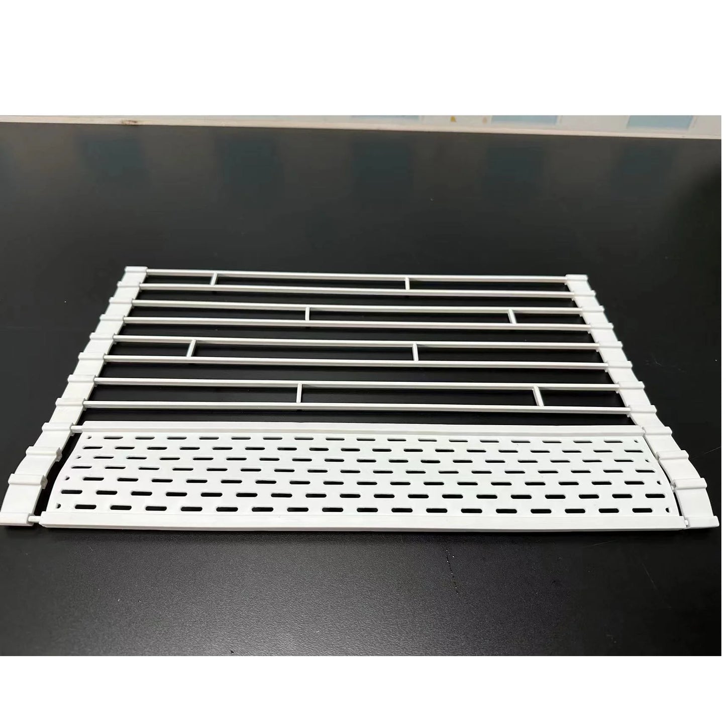 Kitchen Sink Dish Drain Rack Foldableing Roller Blind Flat Drain Storage Rack Spoon Chopsticks Tableware Leaking Storage Rack Large and Small
