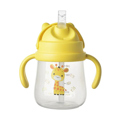 Toddler Straw Cup with Easy-Grip Handles | Gravity Ball Training Cup for Independent Drinking