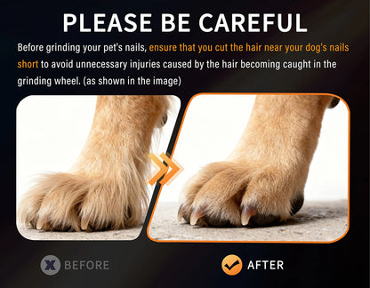 6-Speed Electric Dog Nail Grinder – Super Quiet Rechargeable Pet Nail Trimmer