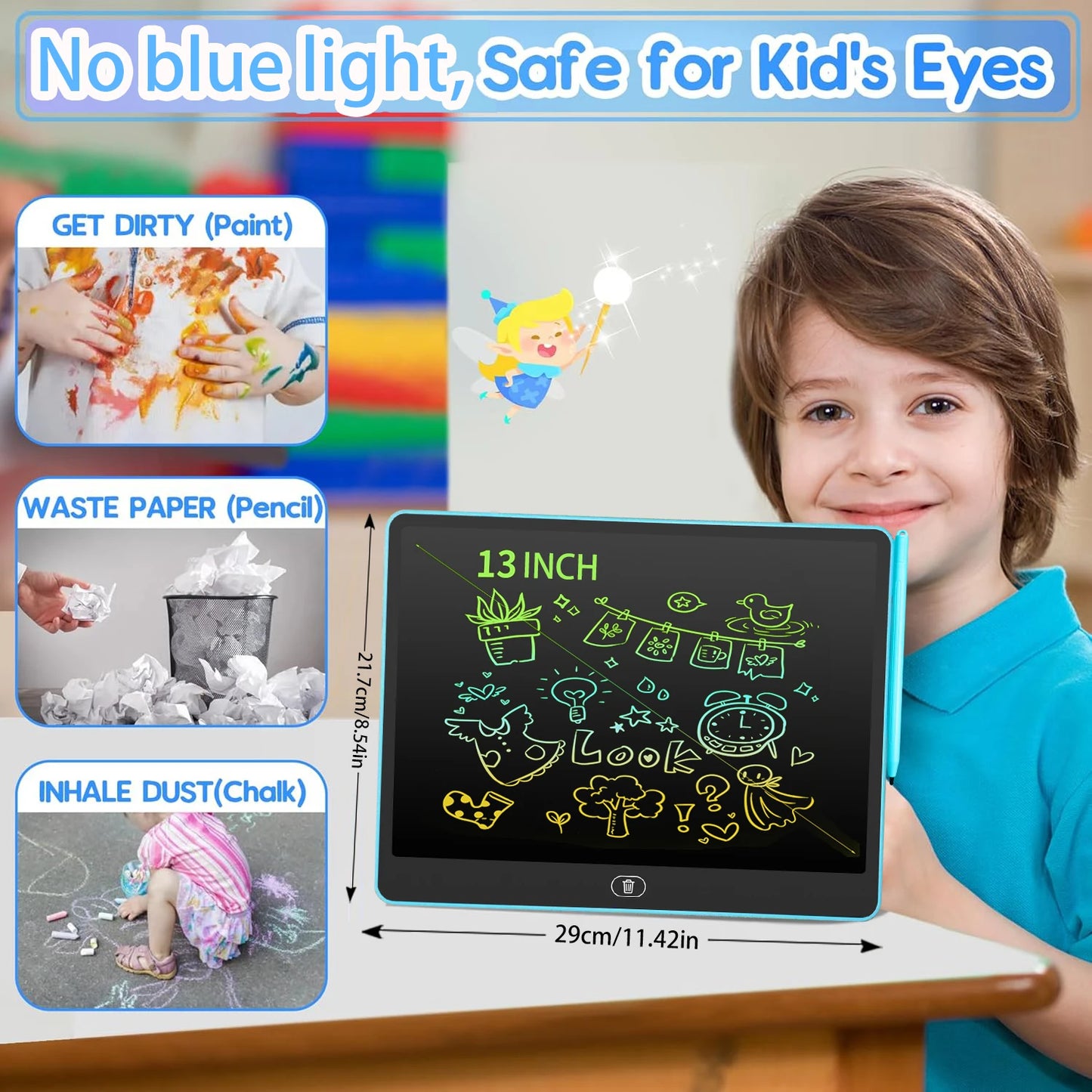 LCD Writing Tablet 16/13/11 Inch – Kids Drawing & Painting Board Educational Toy for Boys & Girls